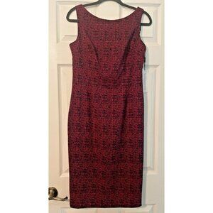 New Calvin Klein dress 8 pencil dress red and black low back zipper sexy midi